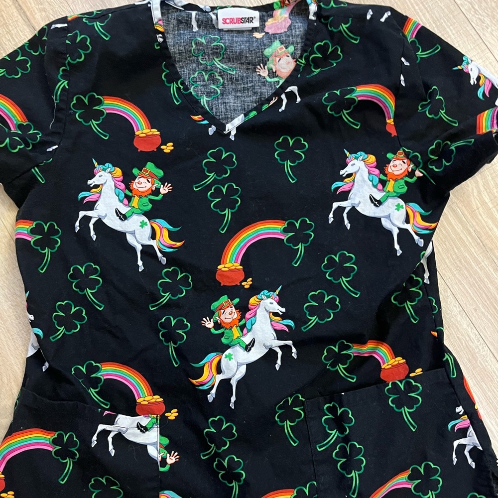 Scrub Star Leprechaun St Patrick’s Day Shirt
